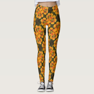 Fun gekachelte abstrakte Blüten auf der Grundlage Leggings