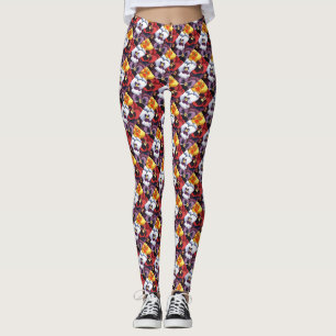 Fun gekachelte abstrakte Blüten auf der Grundlage Leggings