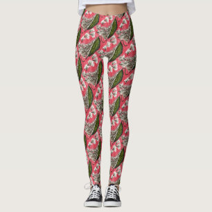 Fun gekachelte Blütenblüte auf der Grundlage von M Leggings