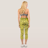 Fun-Gelb-Schwarz-Dalmatiner-Tintenfarbe Farbmuster Capri Leggings (Rückseite)