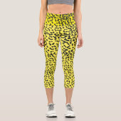 Fun-Gelb-Schwarz-Dalmatiner-Tintenfarbe Farbmuster Capri Leggings (Vorderseite)
