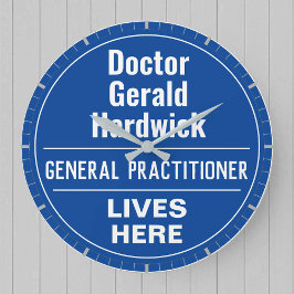 Fun General Practitioner Wall Plaque Style Große Wanduhr
