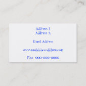 Fun Generic Business Card Visitenkarte (Rückseite)