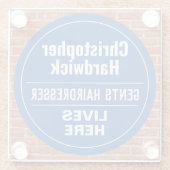 Fun Gents Friseur Wand Plaque Stil Glasuntersetzer (Rückseite)