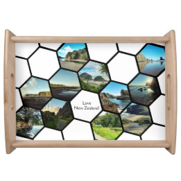 Fun Geometric Hexagon Custom Holiday Collage Serviertablett