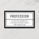 Fun Geometric Initials & Name mit schwarzer Grenze Visitenkarte (Rückseite)