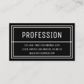 Fun Geometric Modern Initials & Name | Schwarz Visitenkarte (Rückseite)