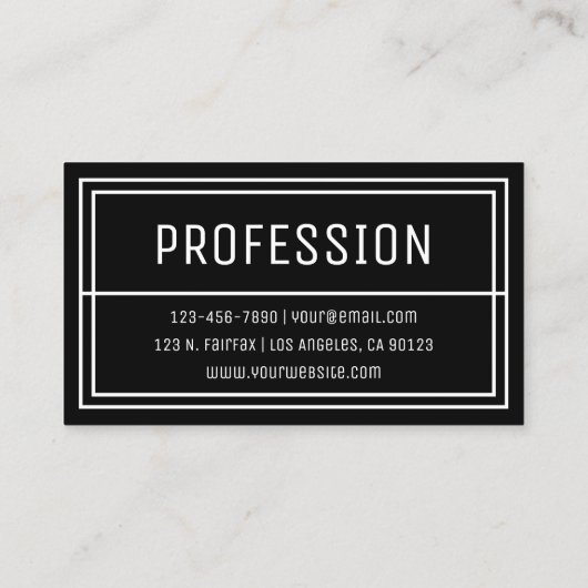 Fun Geometric Modern Initials & Name | Schwarz Visitenkarte (Rückseite)