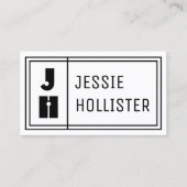 Fun Geometric Modern Initials & Name Visitenkarte (Vorderseite)