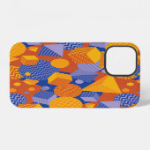Fun Geometric Orange Violet Muster iPhone Hülle (Rückseite (Horizontal))