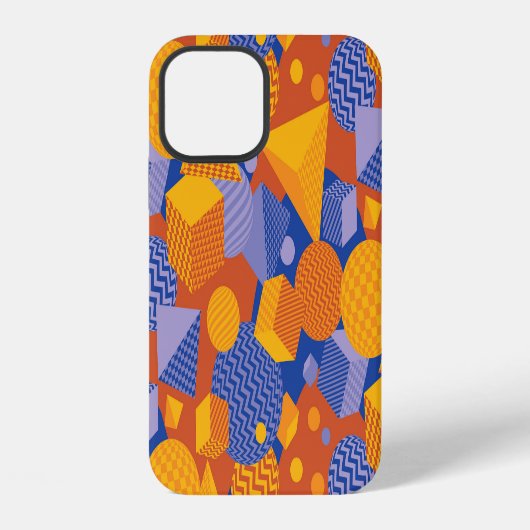 Fun Geometric Orange Violet Muster iPhone Hülle (Rückseite)