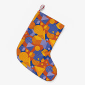 Fun Geometric Orange Violet Muster Kleiner Weihnachtsstrumpf (Vorderansicht (hängend))