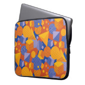 Fun Geometric Orange Violet Muster Laptopschutzhülle (Vorderseite Links)