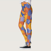 Fun Geometric Orange Violet Muster Leggings (Links)