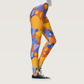 Fun Geometric Orange Violet Muster Leggings (Rechts)