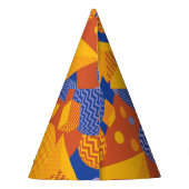 Fun Geometric Orange Violet Muster Partyhütchen (Rückseite)