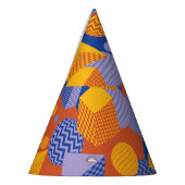 Fun Geometric Orange Violet Muster Partyhütchen (Links)