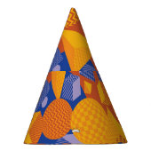 Fun Geometric Orange Violet Muster Partyhütchen (Rechts)