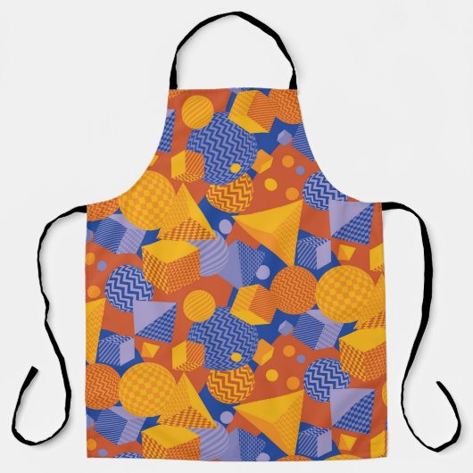 Fun Geometric Orange Violet Muster Schürze (Vorderseite)