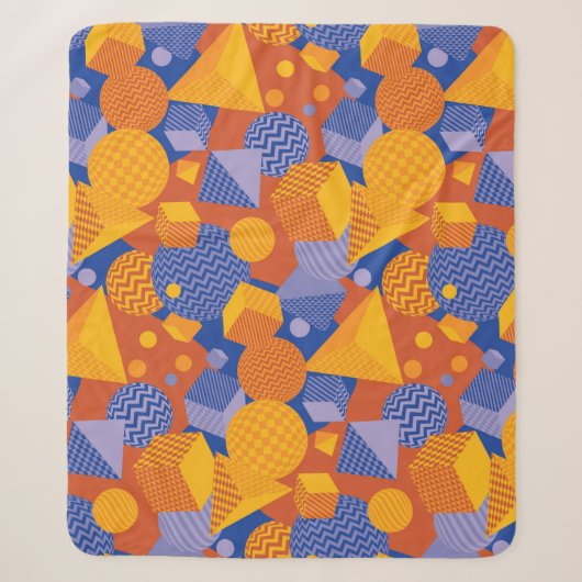Fun Geometric Orange Violet Muster Sherpadecke (Vorderseite)