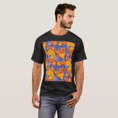Fun Geometric Orange Violet Muster T-Shirt (Vorne ganz)