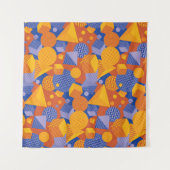 Fun Geometric Orange Violet Muster Wandteppich (Vorderseite (Horizontal))
