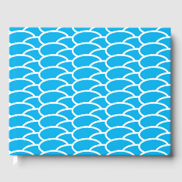 Fun Geometric Sky Blau gepolstertes White Waves Mu Gästebuch