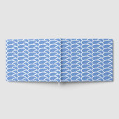 Fun Geometric Tiled Light Blue White Waves Muster Gästebuch (Voll)