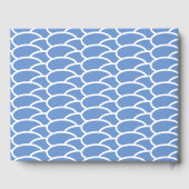 Fun Geometric Tiled Light Blue White Waves Muster Gästebuch (Rückseite)