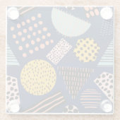 Fun Geometrie: Abstraktes mehrfarbiges Muster Glasuntersetzer (Rückseite)