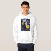 Fun Geometrie: Abstraktes mehrfarbiges Muster Hoodie (Vorne ganz)
