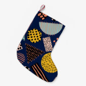 Fun Geometrie: Abstraktes mehrfarbiges Muster Kleiner Weihnachtsstrumpf (Vorderansicht (hängend))
