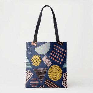 Fun Geometrie: Abstraktes mehrfarbiges Muster Tasche