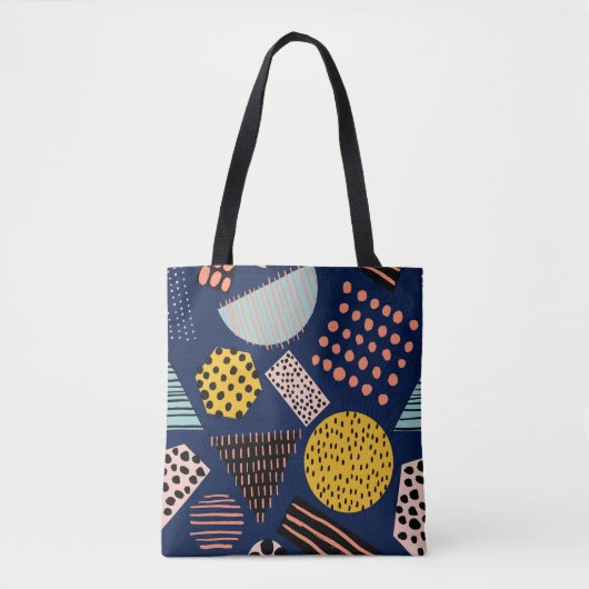 Fun Geometrie: Abstraktes mehrfarbiges Muster Tasche (Vorderseite)