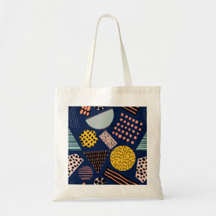 Fun Geometrie: Abstraktes mehrfarbiges Muster Tragetasche