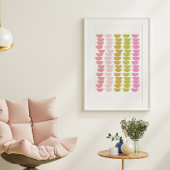 Fun geometrische Form Kunst in Frühling Grün und R Poster