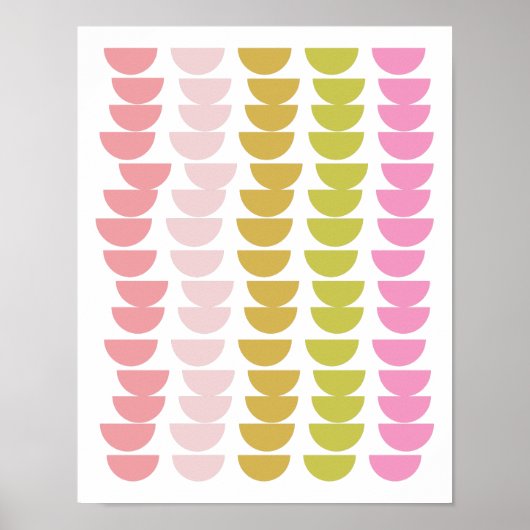 Fun geometrische Form Kunst in Frühling Grün und R Poster (Vorne)