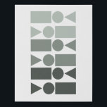 Fun geometrische Formen Design in Grau Ombre Künstlicher Leinwanddruck<br><div class="desc">Modernes,  minimalistisches geometrisches Design mit einfachen Formen in einer farbenfrohen Farbpalette in einem schönen,  dezenten Grau mit grünen Untertönen.</div>