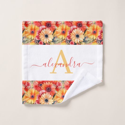 Fun Gerbera Daisies Floral Towel Set (Waschlappen)