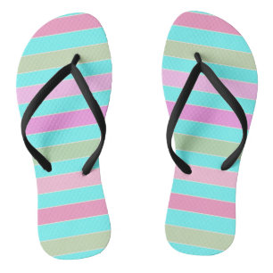Fun gestreifte Linien pastellfarben Sommerfarben Badesandalen