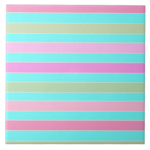 Fun gestreifte Linien pastellfarben Sommerfarben Fliese