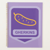 Fun Gherkin Pickle Icon Purple and Yellow Planer (Vorderseite)