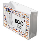 Fun Ghost Boo Halloween Große Geschenktüte (Vorderseite Schrägansicht)