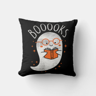 Fun Ghost Book Reading Halloween Cute Teacher Top Kissen