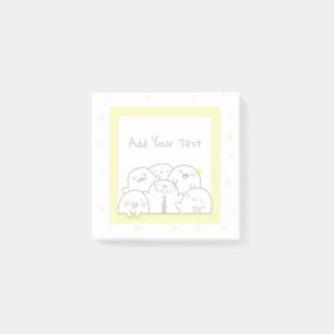 Fun Ghost Familie Custom Girly Yellow Design Post-it Klebezettel
