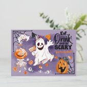 Fun Ghost, Jack O'Lantern, Bat Halloween-Party Einladung (Stehend Vorderseite)
