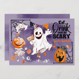 Fun Ghost, Jack O'Lantern, Bat Halloween-Party Einladung