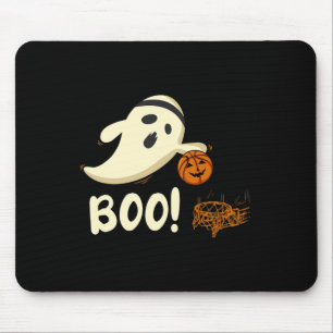 Fun Ghost Player Boo Bysketbyll Halloween-Kostüm Mousepad