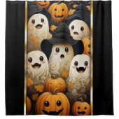 Fun Ghosts & Kürbislaterne Pumpkins Duschvorhang (Vorderseite)