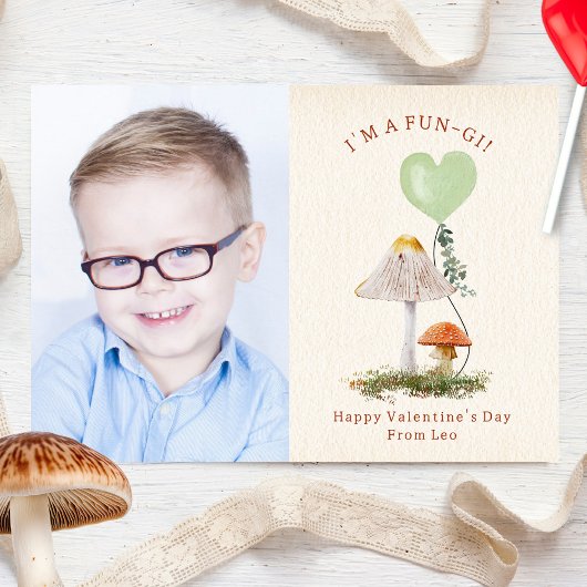 Fun-gi Pilze Valentine Pun Foto Karte